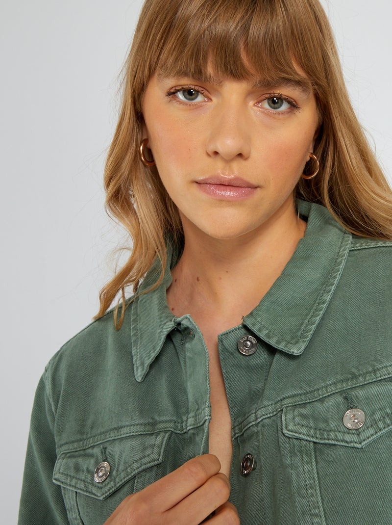 Giacca in jeans grigio verde - Kiabi