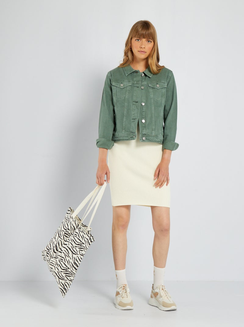 Giacca in jeans grigio verde - Kiabi