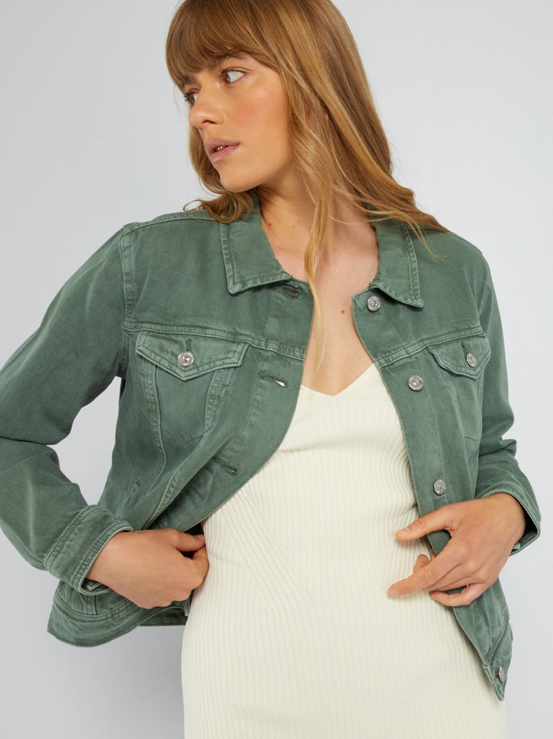 Giacca in jeans grigio verde - Kiabi