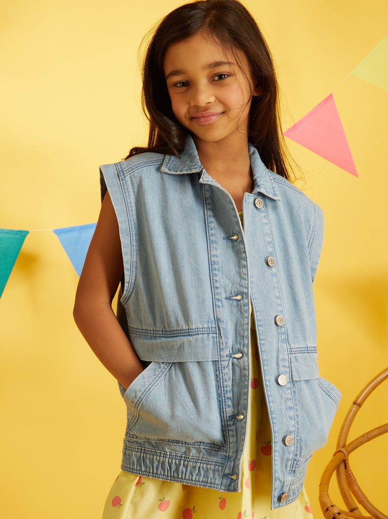 Giacca in jeans smanicata blu - Kiabi