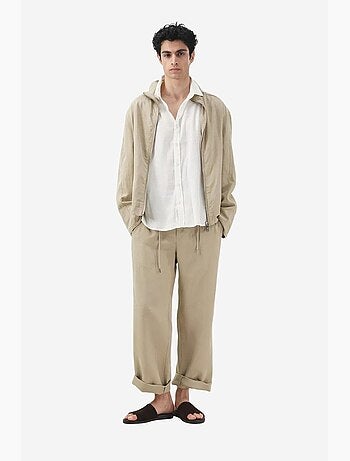 Giacca in lyocell e lino con zip giesto
