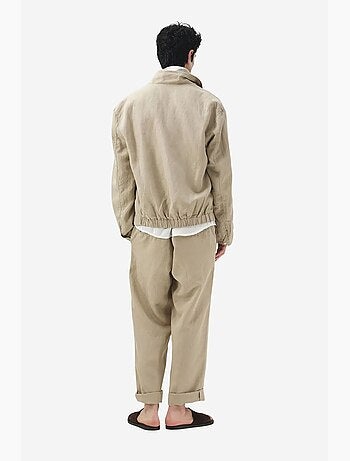 Giacca in lyocell e lino con zip giesto