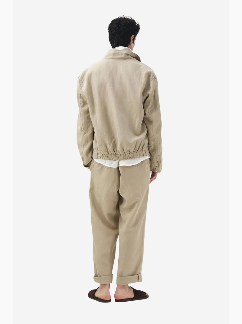 Giacca in lyocell e lino con zip giesto Beige argilla - Kiabi