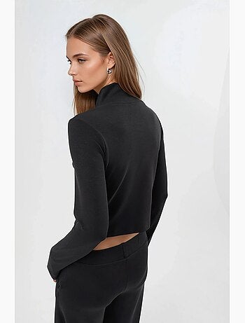 Giacca in maglia aderente con chiusura a zip busem