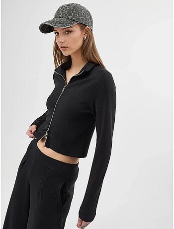 Giacca in maglia aderente con chiusura a zip busem