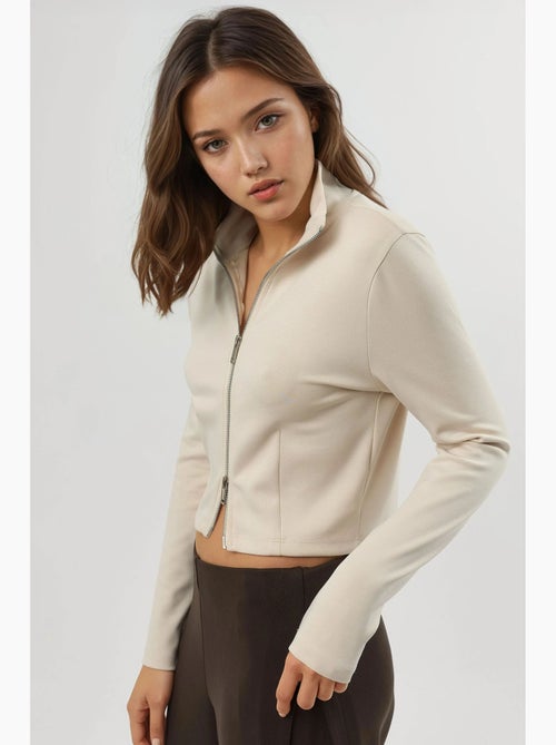 Giacca in maglia aderente con chiusura a zip busem - Kiabi Giacca in maglia aderente con chiusura a zip busem - Kiabi