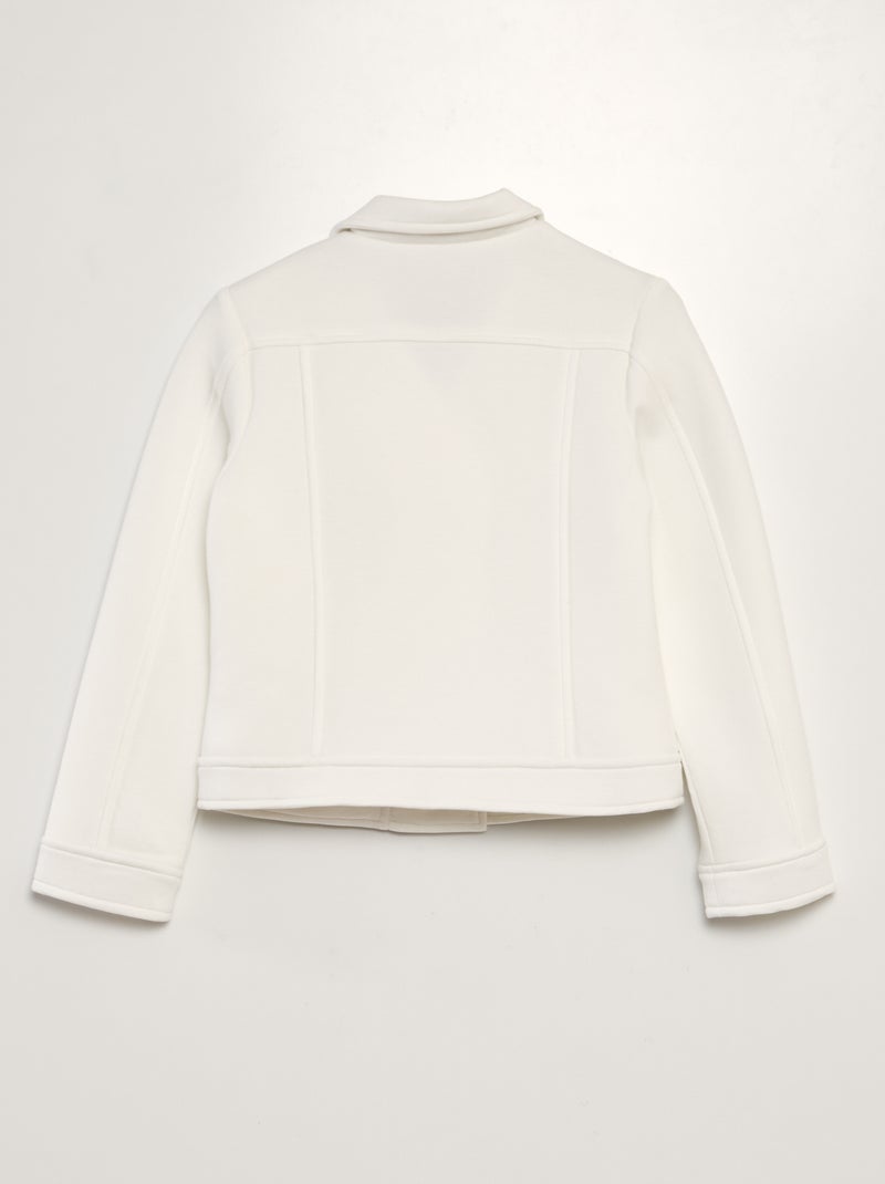 Giacca in maglia con apertura con zip asimmetrica BIANCO - Kiabi