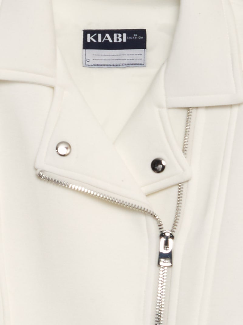 Giacca in maglia con apertura con zip asimmetrica BIANCO - Kiabi