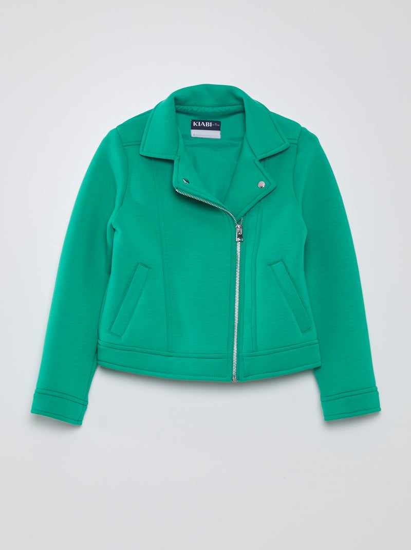 Giacca in maglia con apertura con zip asimmetrica VERDE - Kiabi
