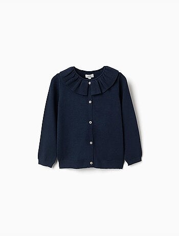 Giacca in maglia con colletto arricciato