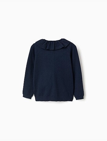 Giacca in maglia con colletto arricciato