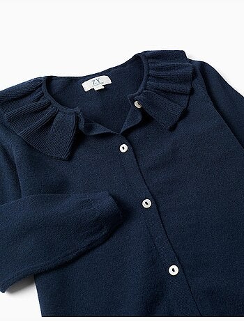 Giacca in maglia con colletto arricciato