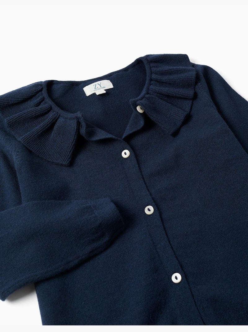 Giacca in maglia con colletto arricciato Blu Blu - Kiabi