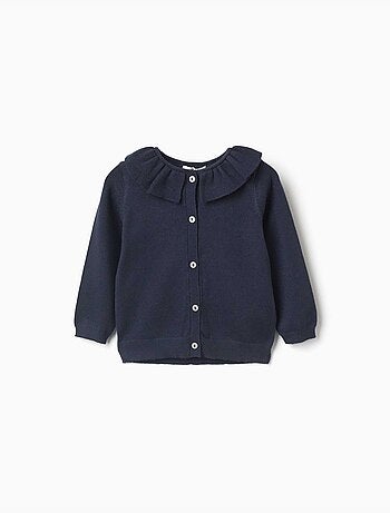 Giacca in maglia con colletto arricciato