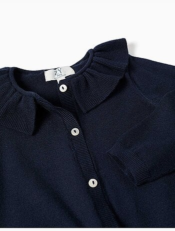 Giacca in maglia con colletto arricciato