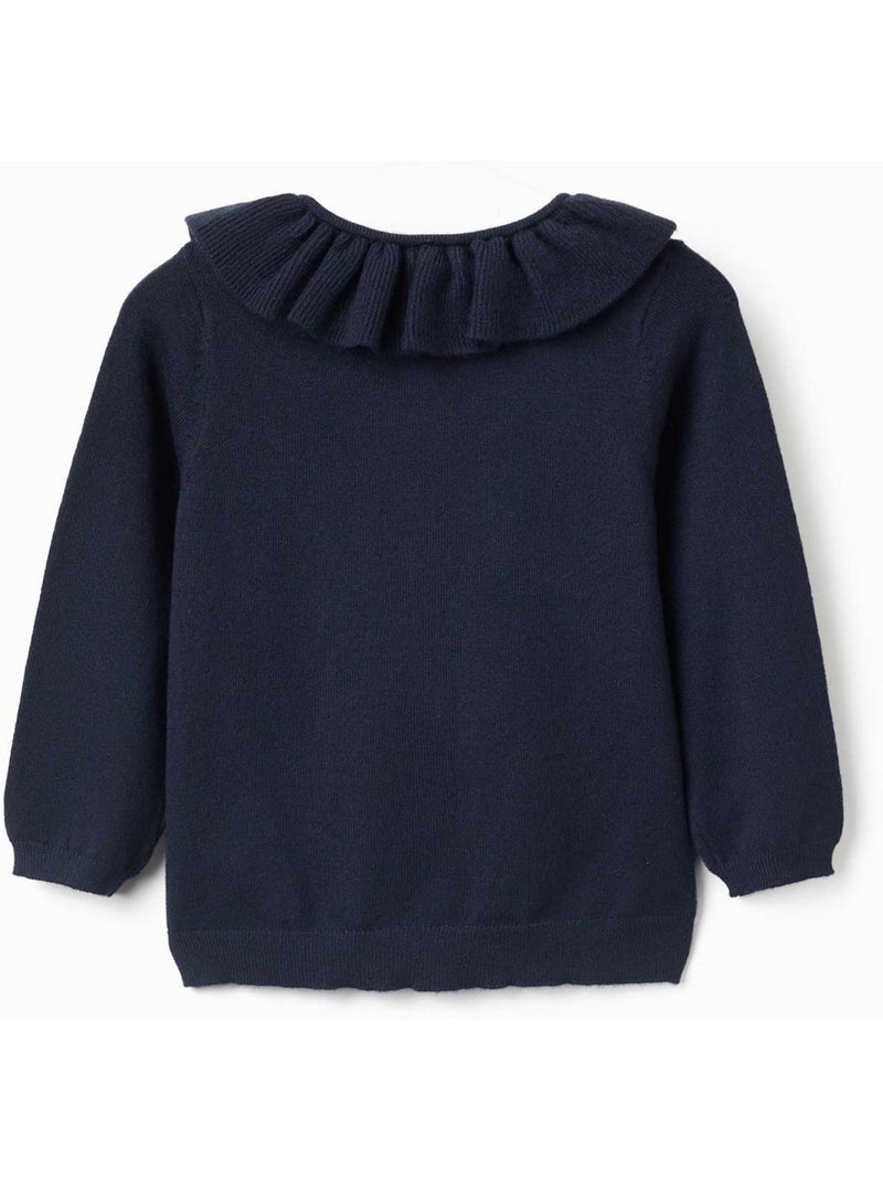 Giacca in maglia con colletto arricciato Blu scuro - Kiabi