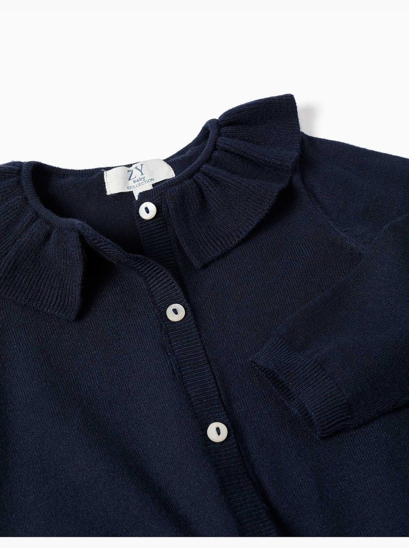 Giacca in maglia con colletto arricciato Blu scuro - Kiabi