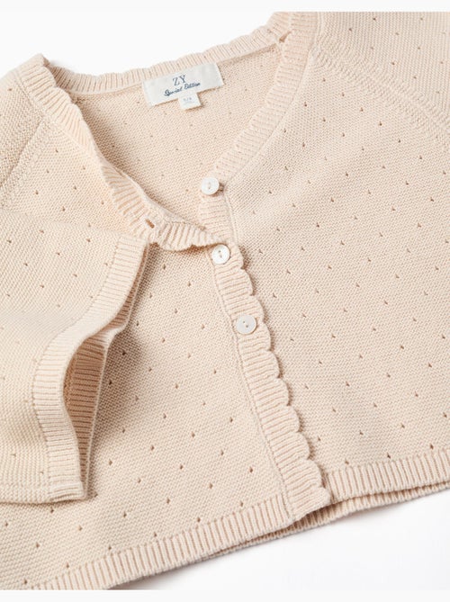 Giacca in maglia di cotone con dettagli smerlati - Kiabi