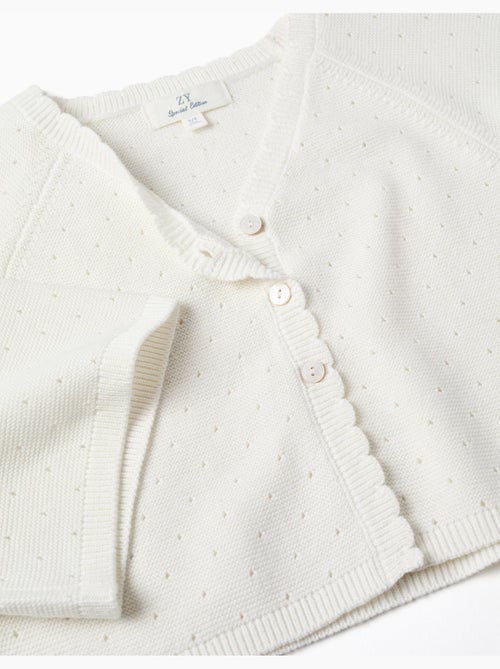 Giacca in maglia di cotone con dettagli smerlati - Kiabi