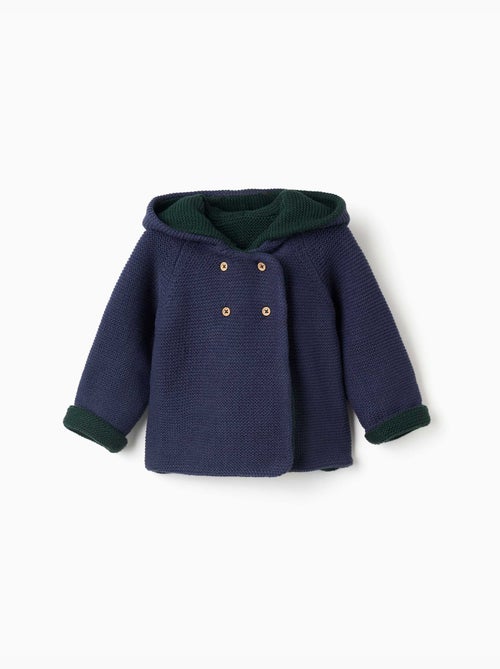 Giacca in maglia reversibile con cappuccio - Kiabi