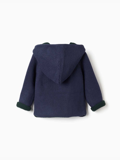 Giacca in maglia reversibile con cappuccio - Kiabi