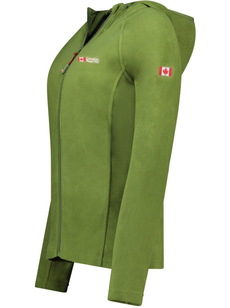 Giacca in micropile con cappuccio tugoodeak – canadian peak Verde kaki chiaro - Kiabi