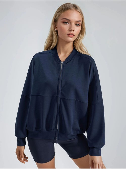 Giacca in modal con zip busem - Kiabi Giacca in modal con zip busem - Kiabi
