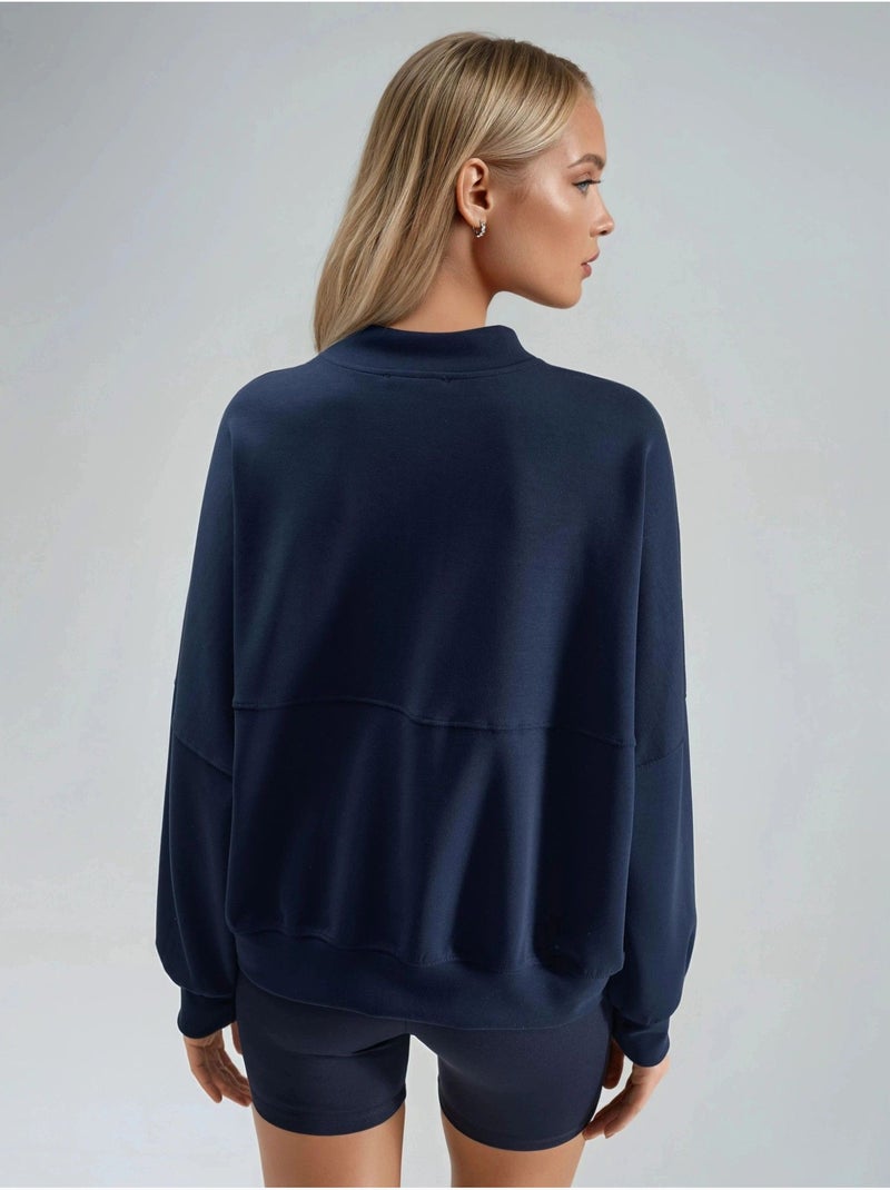 Giacca in modal con zip busem Blu marino - Kiabi