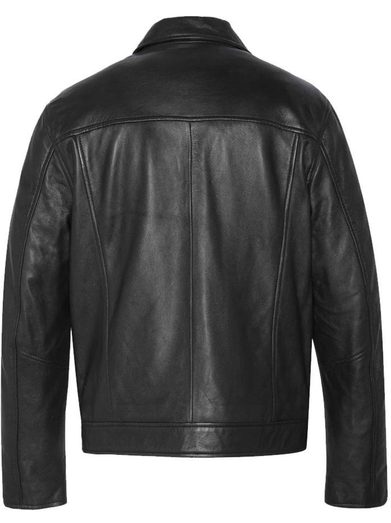 Giacca in Pelle da Uomo Schott - Uomo Nero - Kiabi