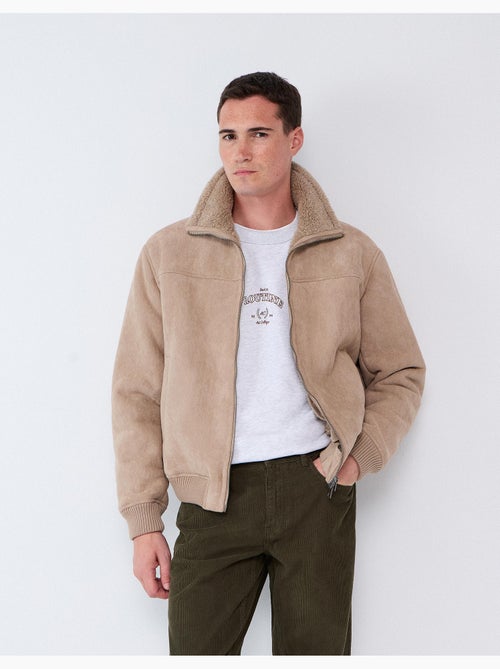 Giacca in pelle effetto shearling, mo fashion - Kiabi
