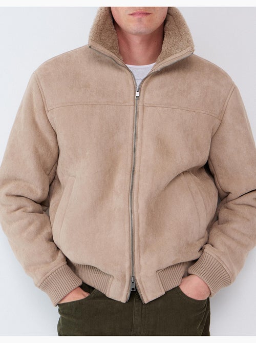 Giacca in pelle effetto shearling, mo fashion - Kiabi