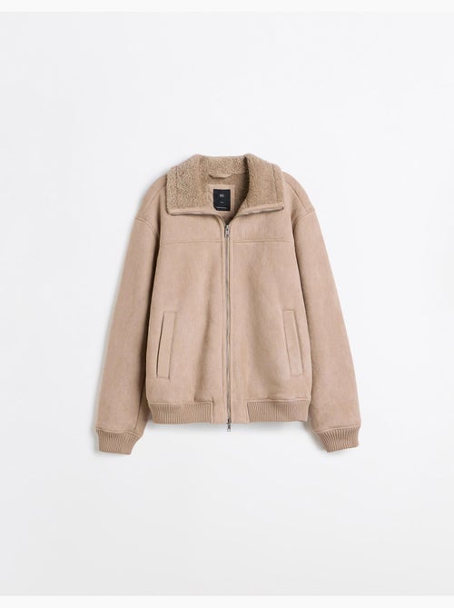 Giacca in pelle effetto shearling, mo fashion - Kiabi