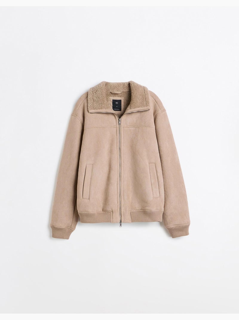 Giacca in pelle effetto shearling, mo fashion Beige - Kiabi