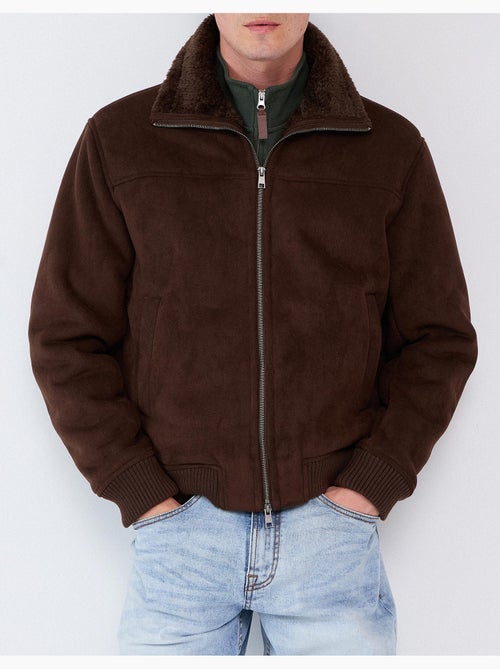 Giacca in pelle effetto shearling, mo fashion - Kiabi