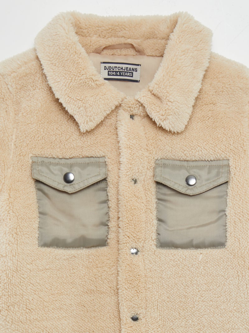 Giacca in pelliccia sintetica - BEIGE - Kiabi