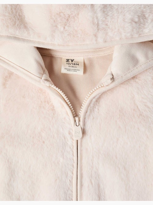 Giacca in peluche con cappuccio e cerniera frontale - Kiabi Giacca in peluche con cappuccio e cerniera frontale - Kiabi