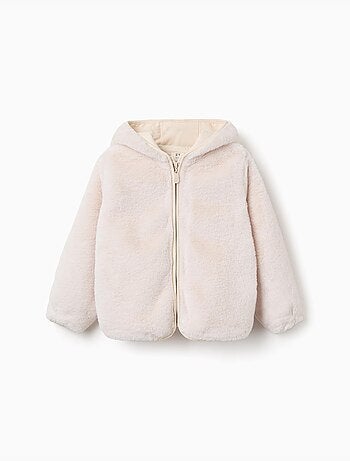 Giacca in peluche con cappuccio e tasche