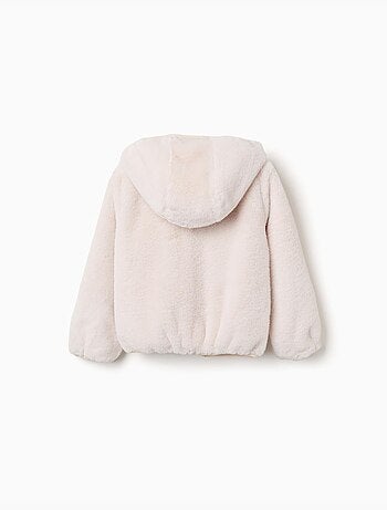 Giacca in peluche con cappuccio e tasche