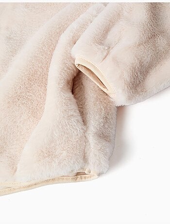 Giacca in peluche con cappuccio e tasche