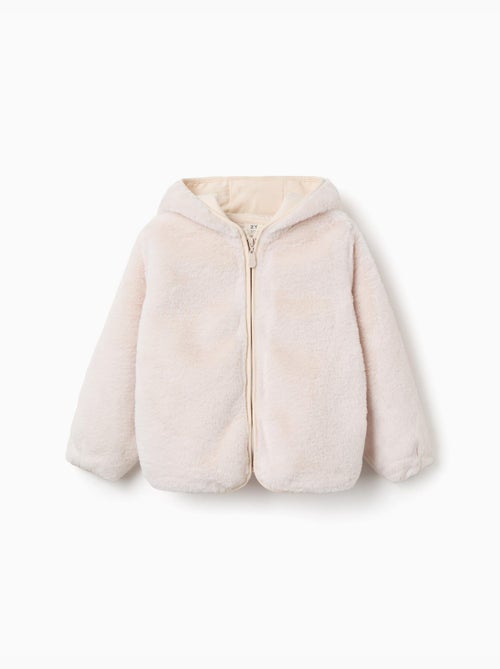 Giacca in peluche con cappuccio e tasche - Kiabi
