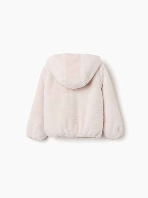 Giacca in peluche con cappuccio e tasche - Kiabi