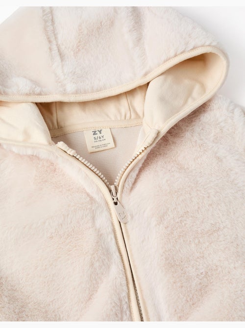 Giacca in peluche con cappuccio e tasche - Kiabi