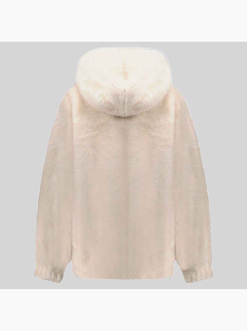 Giacca in pile con cappuccio dadani – geographical norway Bianco sporco - Kiabi