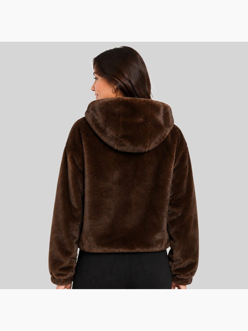 Giacca in pile con cappuccio dadani – geographical norway Marrone - Kiabi
