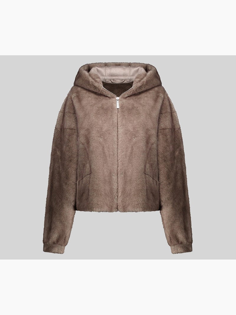 Giacca in pile con cappuccio dadani – geographical norway Tortora - Kiabi