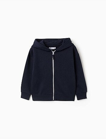 Giacca in pile con cappuccio e fodera spazzolata