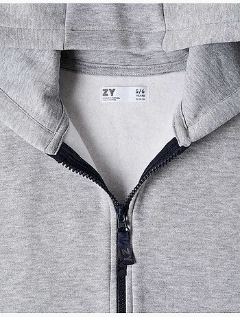 Giacca in pile con cappuccio e fodera spazzolata