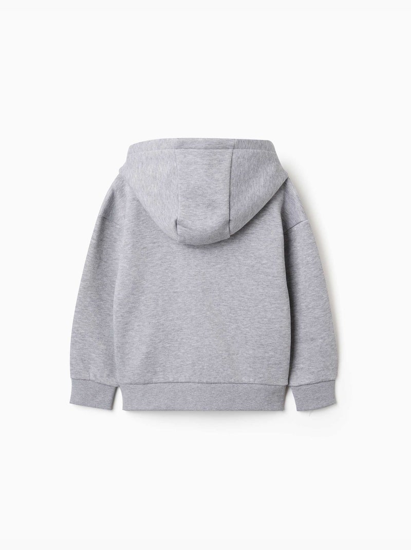 Giacca in pile con cappuccio e fodera spazzolata Grigio - Kiabi