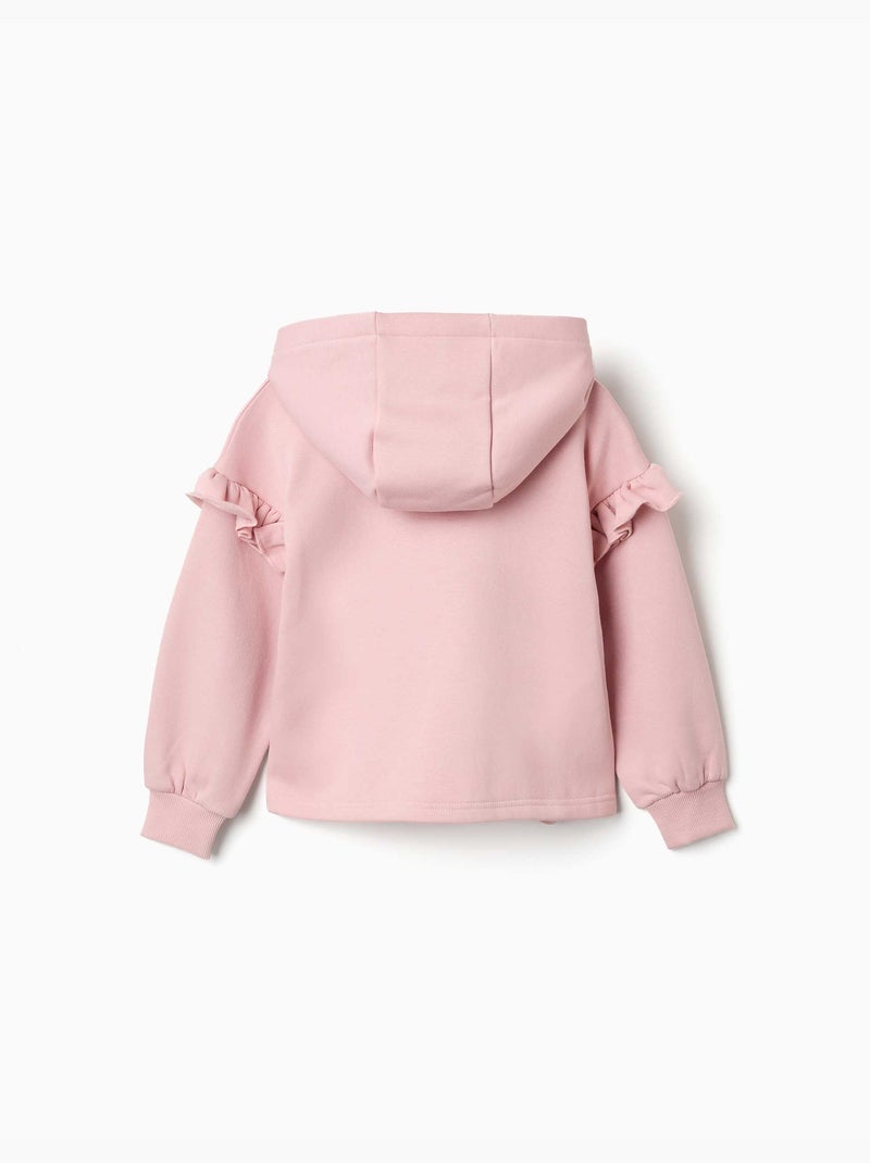 Giacca in pile con cappuccio e fodera spazzolata Rosa chiaro - Kiabi