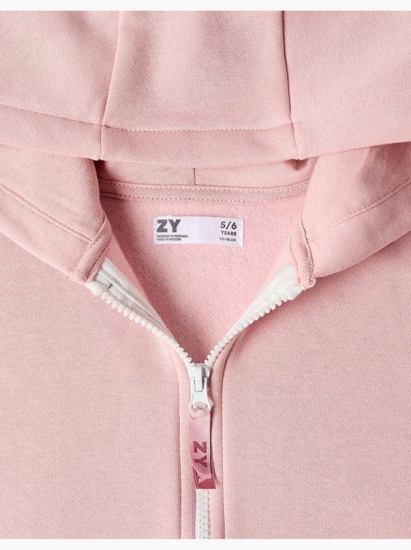 Giacca in pile con cappuccio e fodera spazzolata Rosa chiaro - Kiabi
